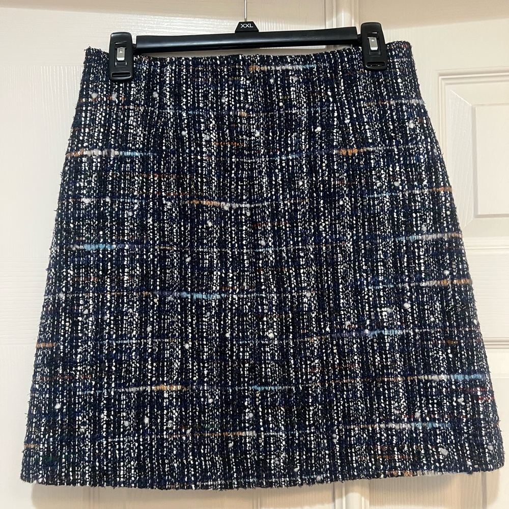 SANDRO Paris Marietha Navy Blue Tweed Mini SKIRT Preppy Old Money Academia SZ‎ 2 - Picture 11 of 12